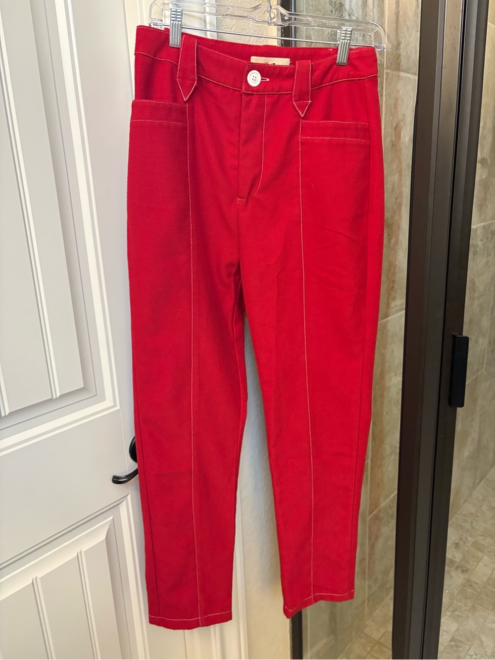 Fashion Brand Company Red Straight-Leg Pants